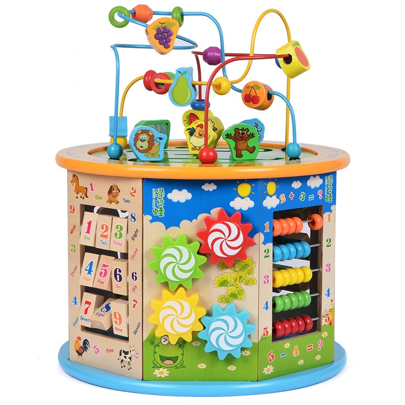 Wholesale Chinese Multifunctional Wooden Maze Toy 8 Side Educational Maze Toys For The Kids Wtb007 