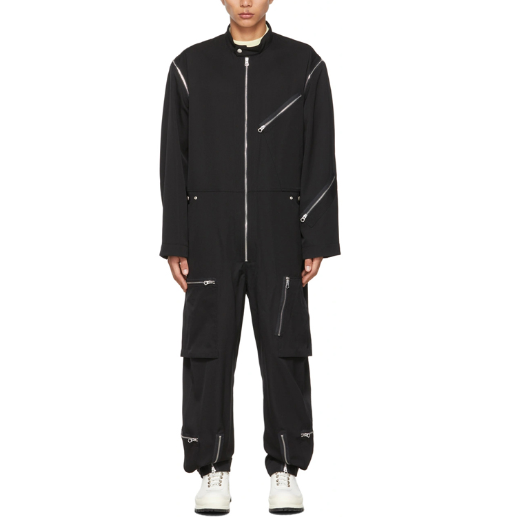 New Fashion Simple Zipper Pocket Tracksuit Men's Solid Sets Casual Sport Wear Jumpsuit&amp; Tracksuit 